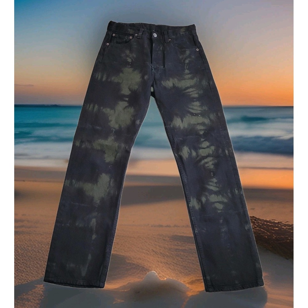 🖤Vintage Levi's XX Black Tie-Dye Jeans Men 27x30 Grunge Punk Camo Made USA 1996